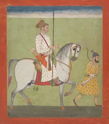 Jhujhar Singh à cheval, vers 1720-30