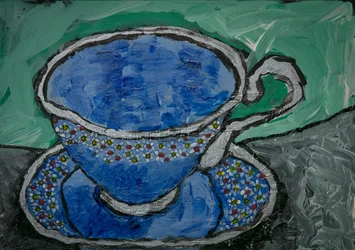 Tasse à thé à motifs floraux bleus