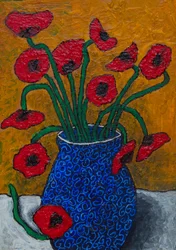 Nature morte aux coquelicots éclatants