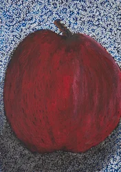Petits ronds de pomme rouge vif