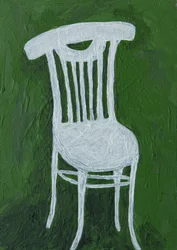 Chaise blanche verte