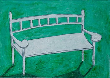Banc de jardin blanc