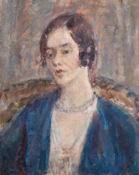 Femme mélancolique en bleu, vers 1935 (huile sur toile)