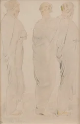 Trois muses, vers 1920 (crayon et aquarelle sur papier)