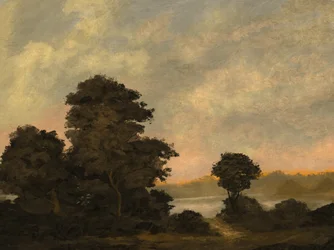 Paysage paisible au coucher du soleil