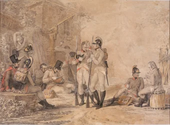 Soldats se reposant