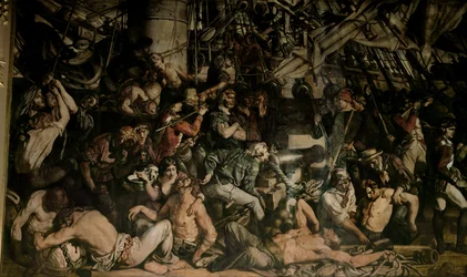 La Mort de Nelson, détail du pont inférieur du Victory