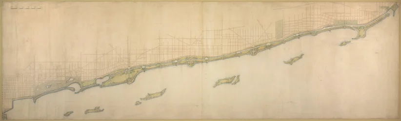 Plan de Chicago 1909 : Lake Shore de Chicago Avenue au sud jusqu