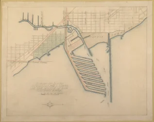 Plan de Chicago, planche 72: Chicago. Schéma des quais suggérés à l