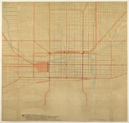 Planche 80 du Plan de Chicago, 1909 : Chicago. Diagramme du centre-ville, montrant le projet...