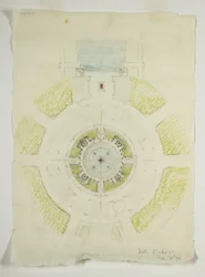 Potomac Round Point, Washington D.C., plan de la piscine circulaire, 1909