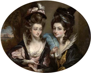 Mme Gwynne et Mme Bunbury comme les Joyeuses Commères de Windsor, c.1779