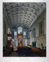 Vue intérieure de la Chapelle Royale au Palais de St James, Westminster, Londres, 1816