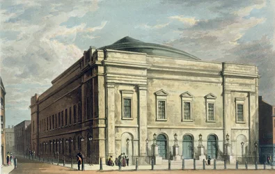 Théâtre Royal, Drury Lane, à Londres, conçu par Benjamin Wyatt en 1812, 1826