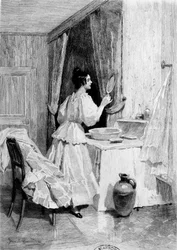 Eugénie Grandet dans son cabinet de toilette - dans « Eugénie Grandet », ill. par Daniel Hernandez