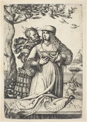 Soldat embrassant une femme