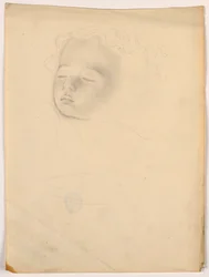 Dessin, enfant endormi, 1840-45