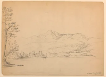 Dessin, montagne Chocorua depuis Cara