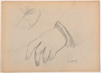 Dessin, George D. Seney, étude de la main et du bras ; verso : pied gauche, 1881