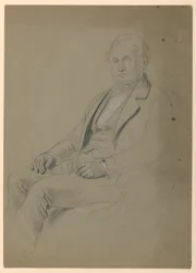 Dessin, homme assis, 1860