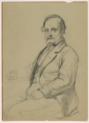 Dessin, homme assis, vers 1860