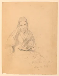 Dessin, Mlle Elliot assise, 15 mai 1841