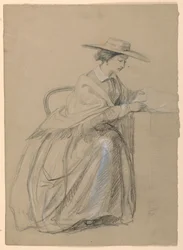 Dessin, Mme Sheppard Gandy assise, 1859