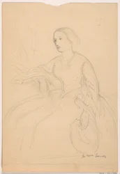 Dessin, Mme Sheppard Gandy assise ; Verso : Mme Sheppard Gandy assise, 1859