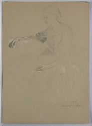 Dessin, Mme William Wright et son enfant, 1857
