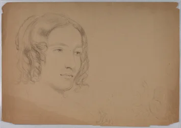 Dessin, Esquisses de têtes de femmes, années 1840