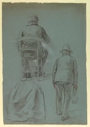 Dessin, draperie de jupe pour Mme Sheppard Gandy, 1859