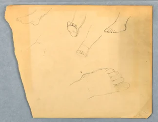 Dessin, études du pied gauche d