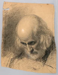 Dessin, étude pour "Une leçon de charité", 1863