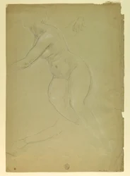 Dessin, étude pour "Justice et Pe, 1886