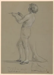Dessin, étude pour la "Réception de Martha Washington", 1860