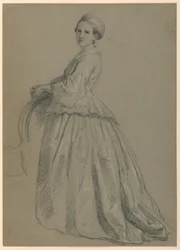 Dessin, étude pour la "Réception de Martha Washington", 1860
