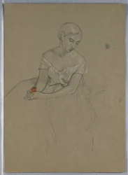 Dessin, étude pour la "Réception de Martha Washington", 1860