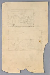 Dessin, étude pour le "Groupe scientifique", 1858