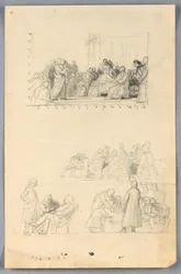 Dessin, étude pour le "Groupe scientifique", 1858