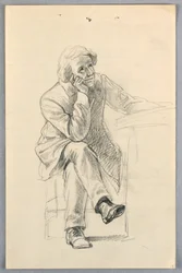 Dessin, étude pour le "Groupe scientifique", 1858