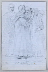 Dessin, étude pour le "Groupe scientifique", 1858