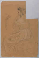 Dessin, étude pour "Titian Showing", 1872