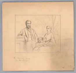Dessin, étude pour "Titian Showing", 1872