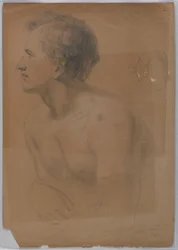 Dessin, étude pour "Tribute Money", juillet 1852