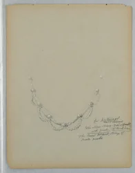 Dessin, étude du collier dans le portrait de Mme George Lewis, fin du XIXe siècle