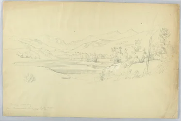 Franconia Notch depuis la rivière Pemigewasset près de Grafton House