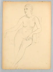 Étude de nu assis pour le portrait de Helen Hamersley