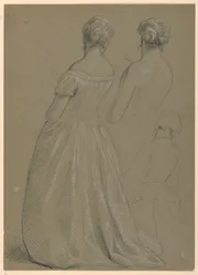 Études de femme debout pour "La Cour Républicaine" (Jour de réception de Lady Washington)