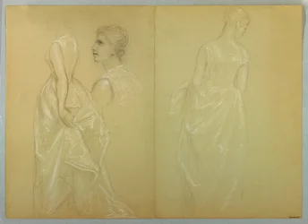 Étude de Mme Winthrop pour "Le jour de réception de Lady Washington"
