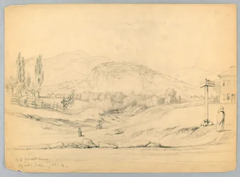 Vers le gué à North Conway, par la route de Jackson, New Hampshire
